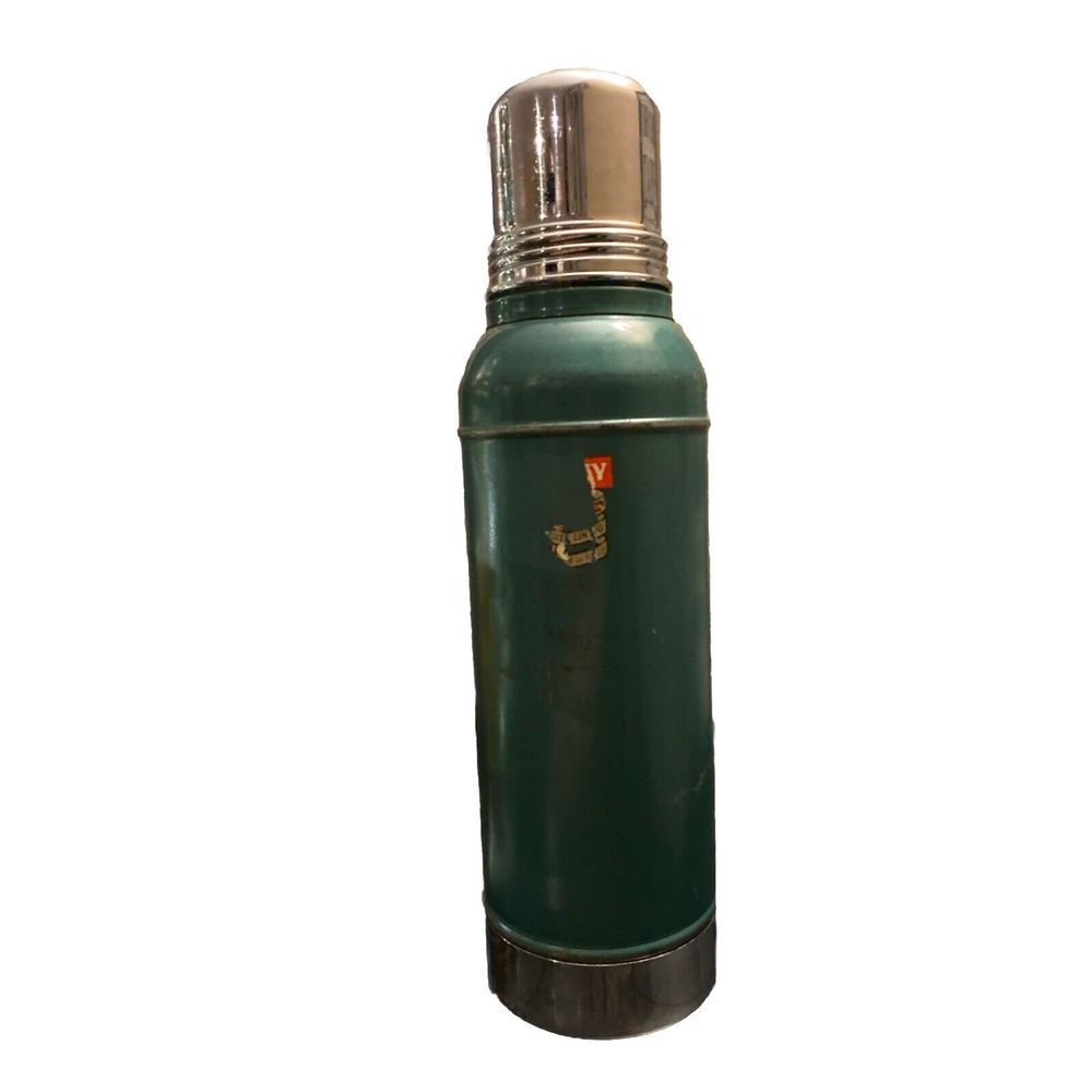 Vintage 1956 Stanley Super Vac Stainless Steel Thermos D944 with Cork